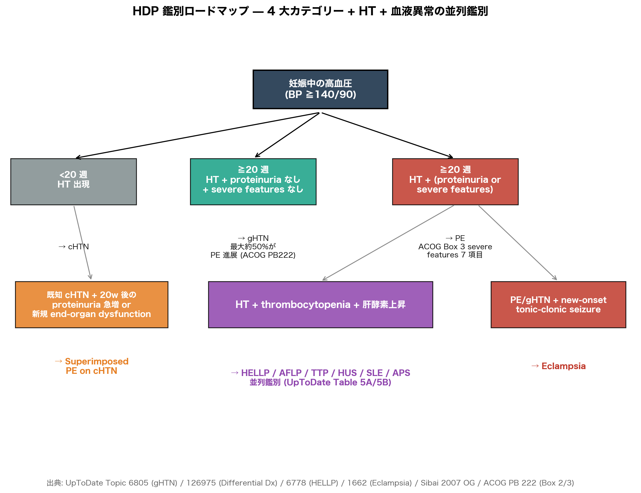 HDP の入口の振り分けフローチャート
